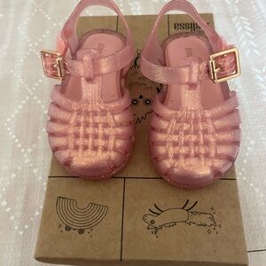Mini Melissa Glittery Pink Kids Sandals